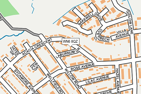 WN6 8QZ map - OS OpenMap – Local (Ordnance Survey)