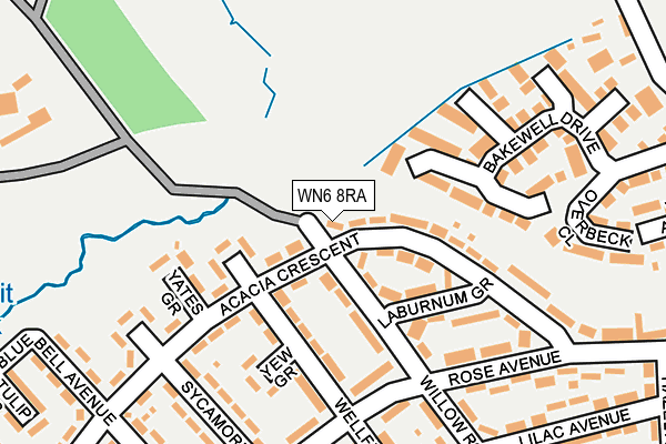 WN6 8RA map - OS OpenMap – Local (Ordnance Survey)