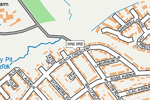 WN6 8RB map - OS OpenMap – Local (Ordnance Survey)