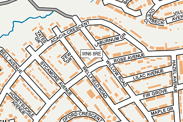 WN6 8RE map - OS OpenMap – Local (Ordnance Survey)