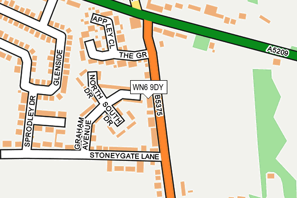 WN6 9DY map - OS OpenMap – Local (Ordnance Survey)