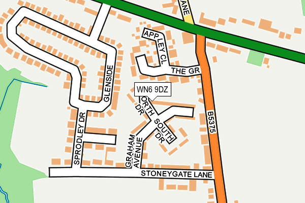 WN6 9DZ map - OS OpenMap – Local (Ordnance Survey)