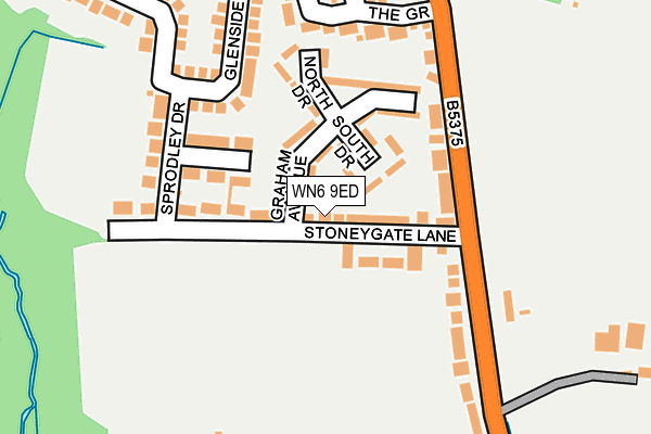 WN6 9ED map - OS OpenMap – Local (Ordnance Survey)