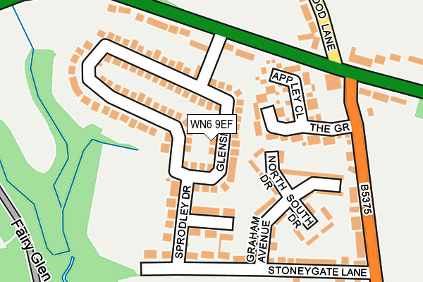 WN6 9EF map - OS OpenMap – Local (Ordnance Survey)