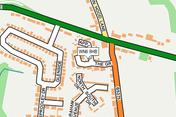 WN6 9HB map - OS OpenMap – Local (Ordnance Survey)