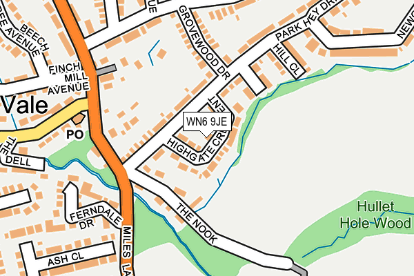 WN6 9JE map - OS OpenMap – Local (Ordnance Survey)