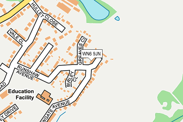 WN6 9JN map - OS OpenMap – Local (Ordnance Survey)