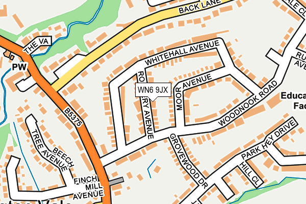 WN6 9JX map - OS OpenMap – Local (Ordnance Survey)
