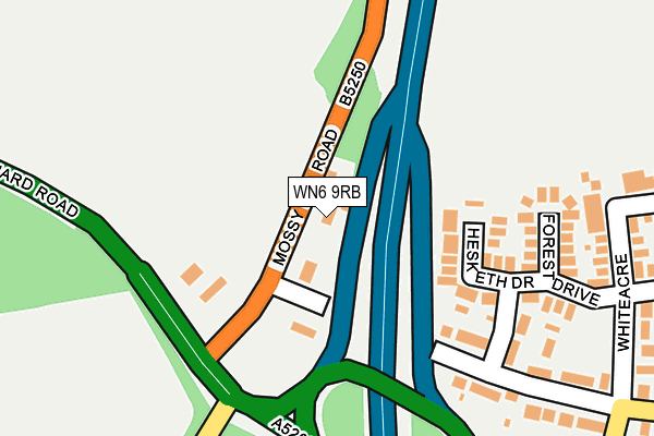 WN6 9RB map - OS OpenMap – Local (Ordnance Survey)