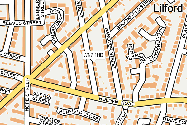 WN7 1HD map - OS OpenMap – Local (Ordnance Survey)