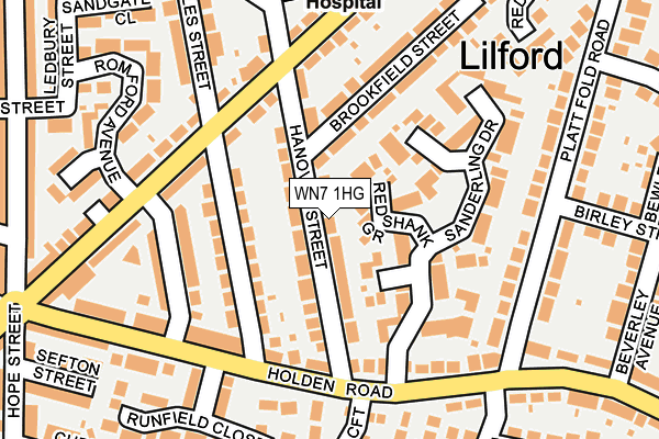 WN7 1HG map - OS OpenMap – Local (Ordnance Survey)