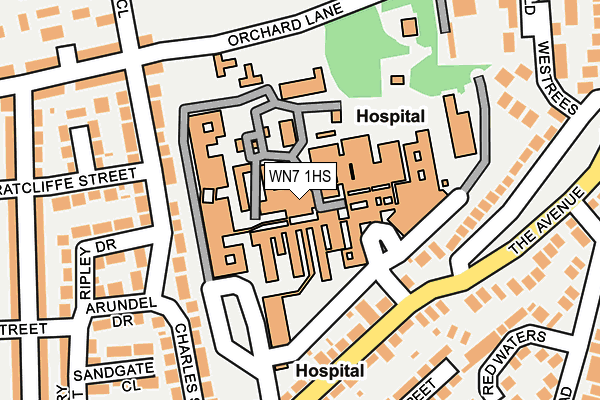 WN7 1HS map - OS OpenMap – Local (Ordnance Survey)