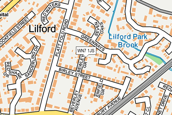 WN7 1JS map - OS OpenMap – Local (Ordnance Survey)