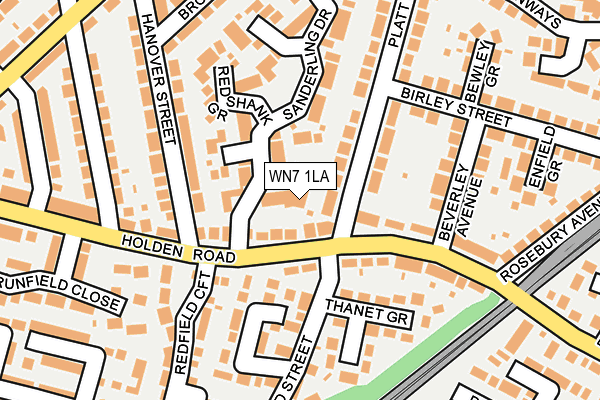 WN7 1LA map - OS OpenMap – Local (Ordnance Survey)