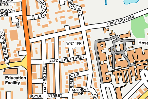 WN7 1PR map - OS OpenMap – Local (Ordnance Survey)