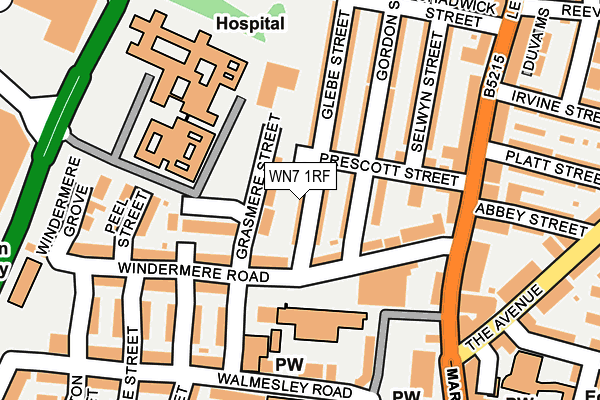 WN7 1RF map - OS OpenMap – Local (Ordnance Survey)