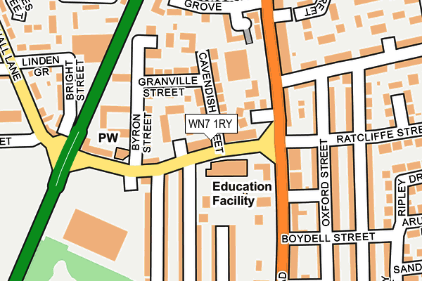 WN7 1RY map - OS OpenMap – Local (Ordnance Survey)
