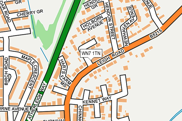 WN7 1TN map - OS OpenMap – Local (Ordnance Survey)