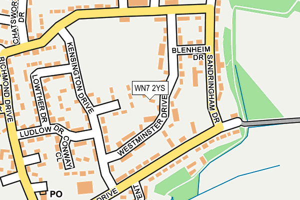 WN7 2YS map - OS OpenMap – Local (Ordnance Survey)