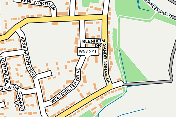 WN7 2YT map - OS OpenMap – Local (Ordnance Survey)