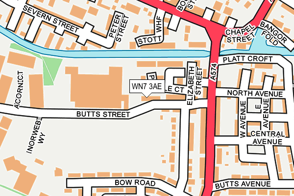 WN7 3AE map - OS OpenMap – Local (Ordnance Survey)