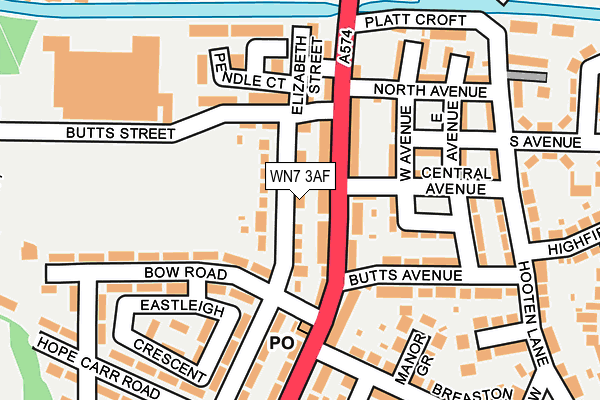 WN7 3AF map - OS OpenMap – Local (Ordnance Survey)