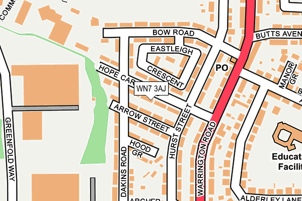 WN7 3AJ map - OS OpenMap – Local (Ordnance Survey)