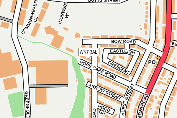 WN7 3AL map - OS OpenMap – Local (Ordnance Survey)