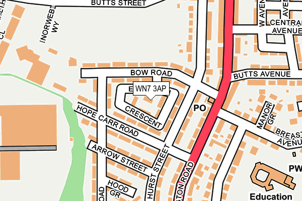 WN7 3AP map - OS OpenMap – Local (Ordnance Survey)