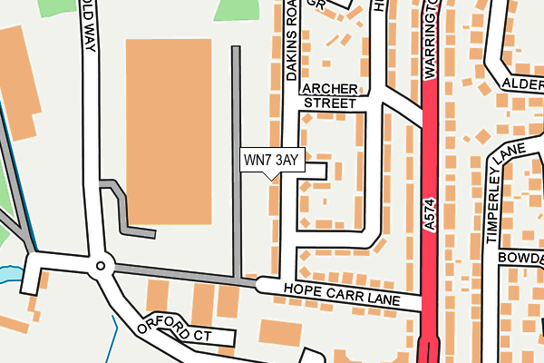 WN7 3AY map - OS OpenMap – Local (Ordnance Survey)