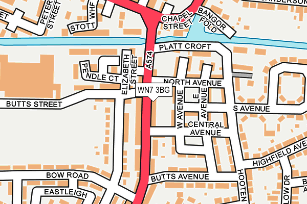 WN7 3BG map - OS OpenMap – Local (Ordnance Survey)