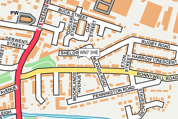 WN7 3HE map - OS OpenMap – Local (Ordnance Survey)
