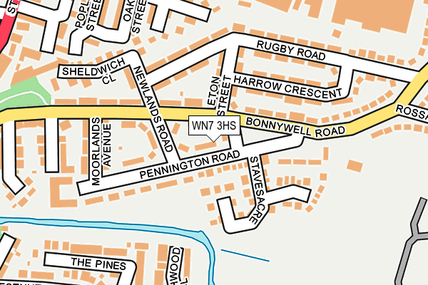 WN7 3HS map - OS OpenMap – Local (Ordnance Survey)
