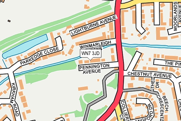 WN7 3JD map - OS OpenMap – Local (Ordnance Survey)