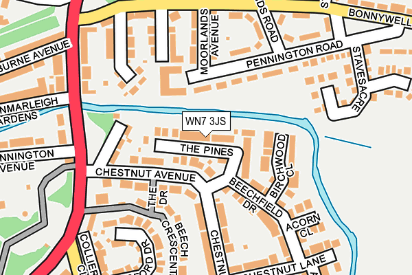 WN7 3JS map - OS OpenMap – Local (Ordnance Survey)