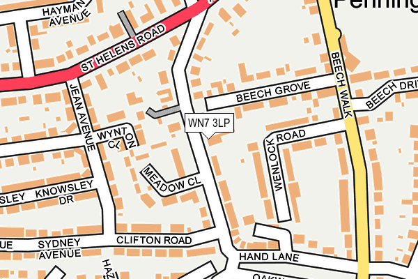 WN7 3LP map - OS OpenMap – Local (Ordnance Survey)