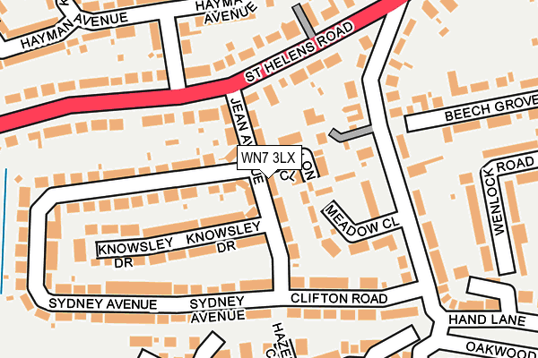 WN7 3LX map - OS OpenMap – Local (Ordnance Survey)