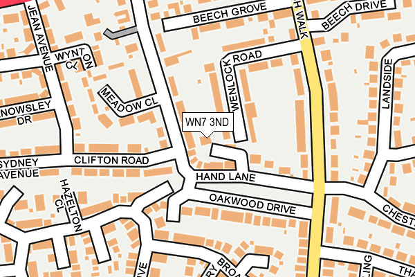 WN7 3ND map - OS OpenMap – Local (Ordnance Survey)