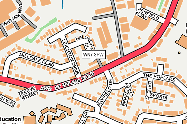 WN7 3PW map - OS OpenMap – Local (Ordnance Survey)