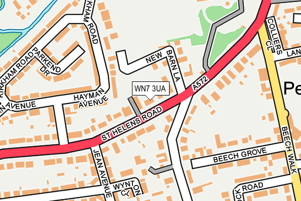 WN7 3UA map - OS OpenMap – Local (Ordnance Survey)