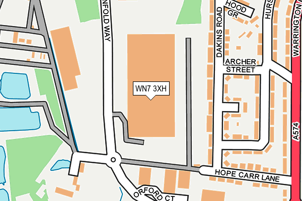 WN7 3XH map - OS OpenMap – Local (Ordnance Survey)