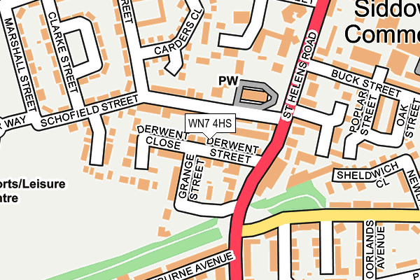 WN7 4HS map - OS OpenMap – Local (Ordnance Survey)