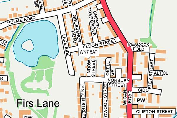 WN7 5AT map - OS OpenMap – Local (Ordnance Survey)