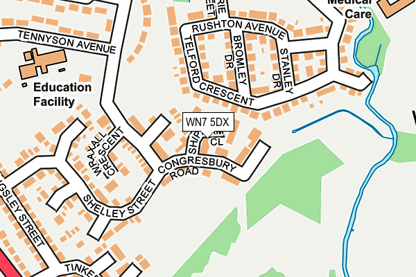 WN7 5DX map - OS OpenMap – Local (Ordnance Survey)