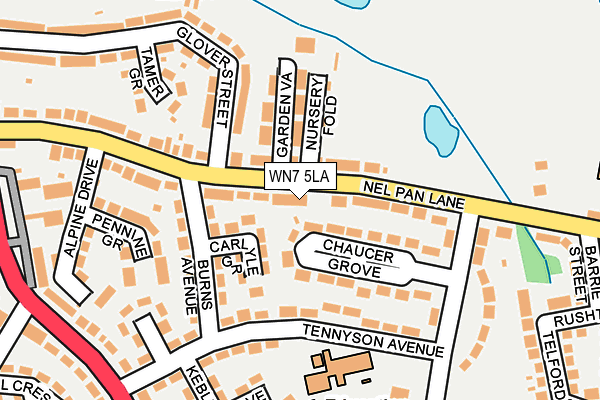 WN7 5LA map - OS OpenMap – Local (Ordnance Survey)