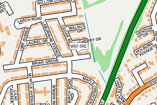 WN7 5RE map - OS OpenMap – Local (Ordnance Survey)