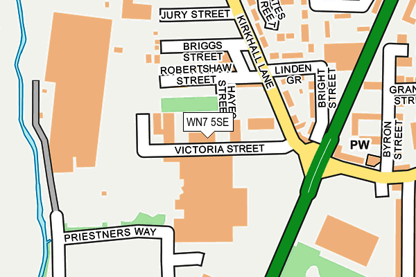 WN7 5SE map - OS OpenMap – Local (Ordnance Survey)