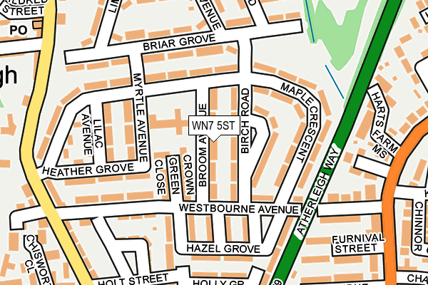 WN7 5ST map - OS OpenMap – Local (Ordnance Survey)