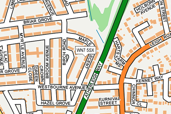 WN7 5SX map - OS OpenMap – Local (Ordnance Survey)