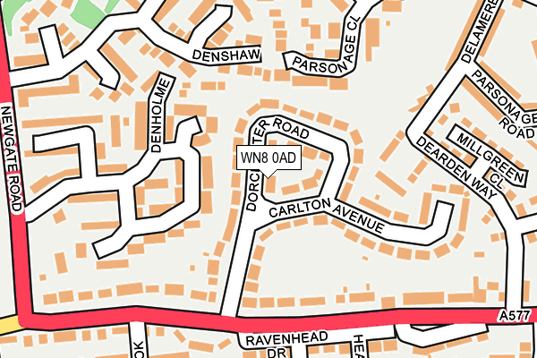 WN8 0AD map - OS OpenMap – Local (Ordnance Survey)